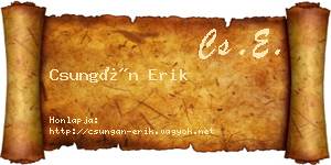 Csungán Erik névjegykártya