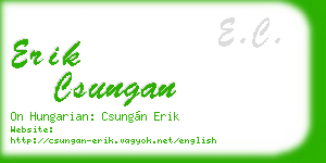 erik csungan business card